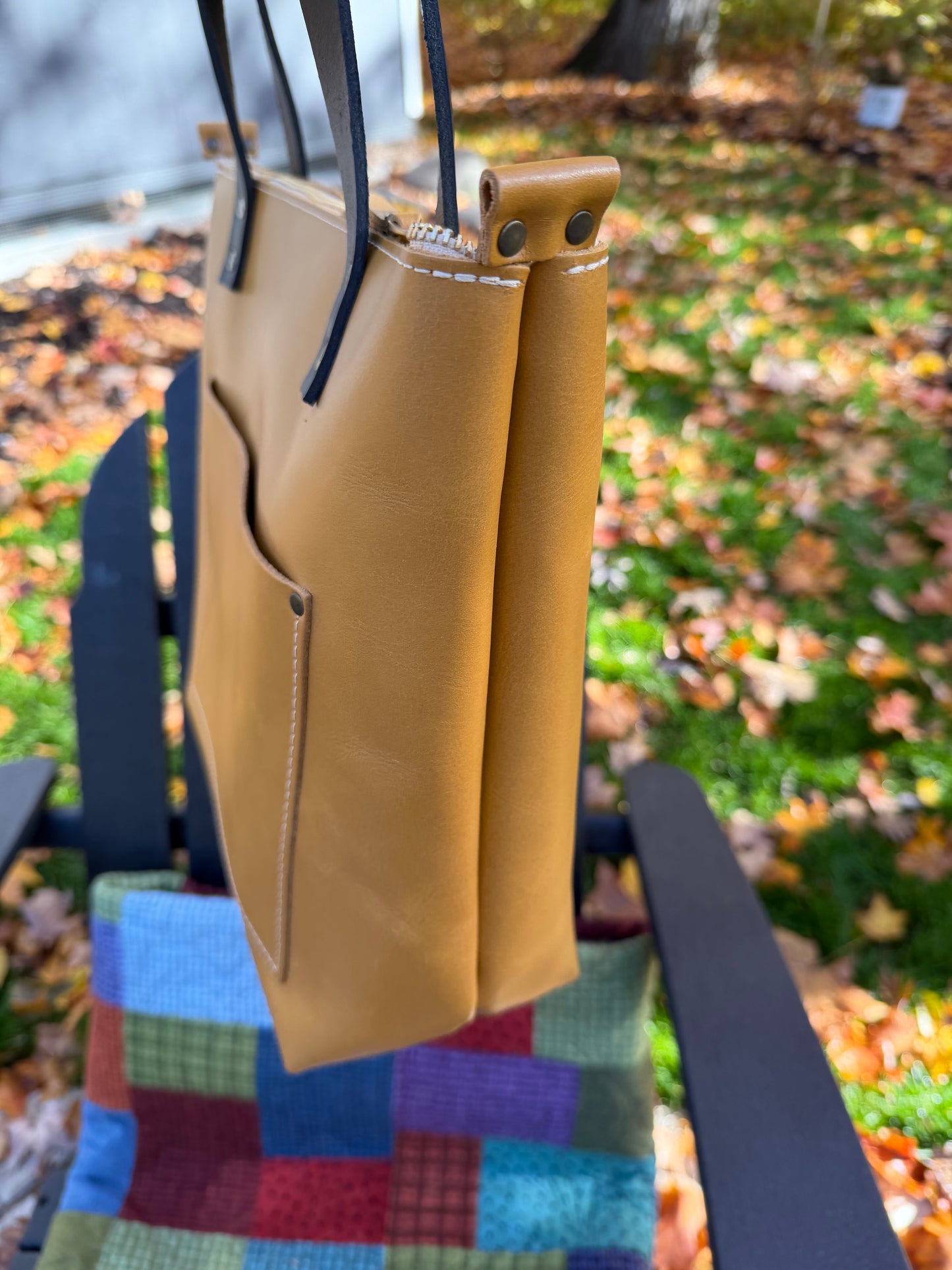 Portland Leather Goods Medium Mango Zippered Tote