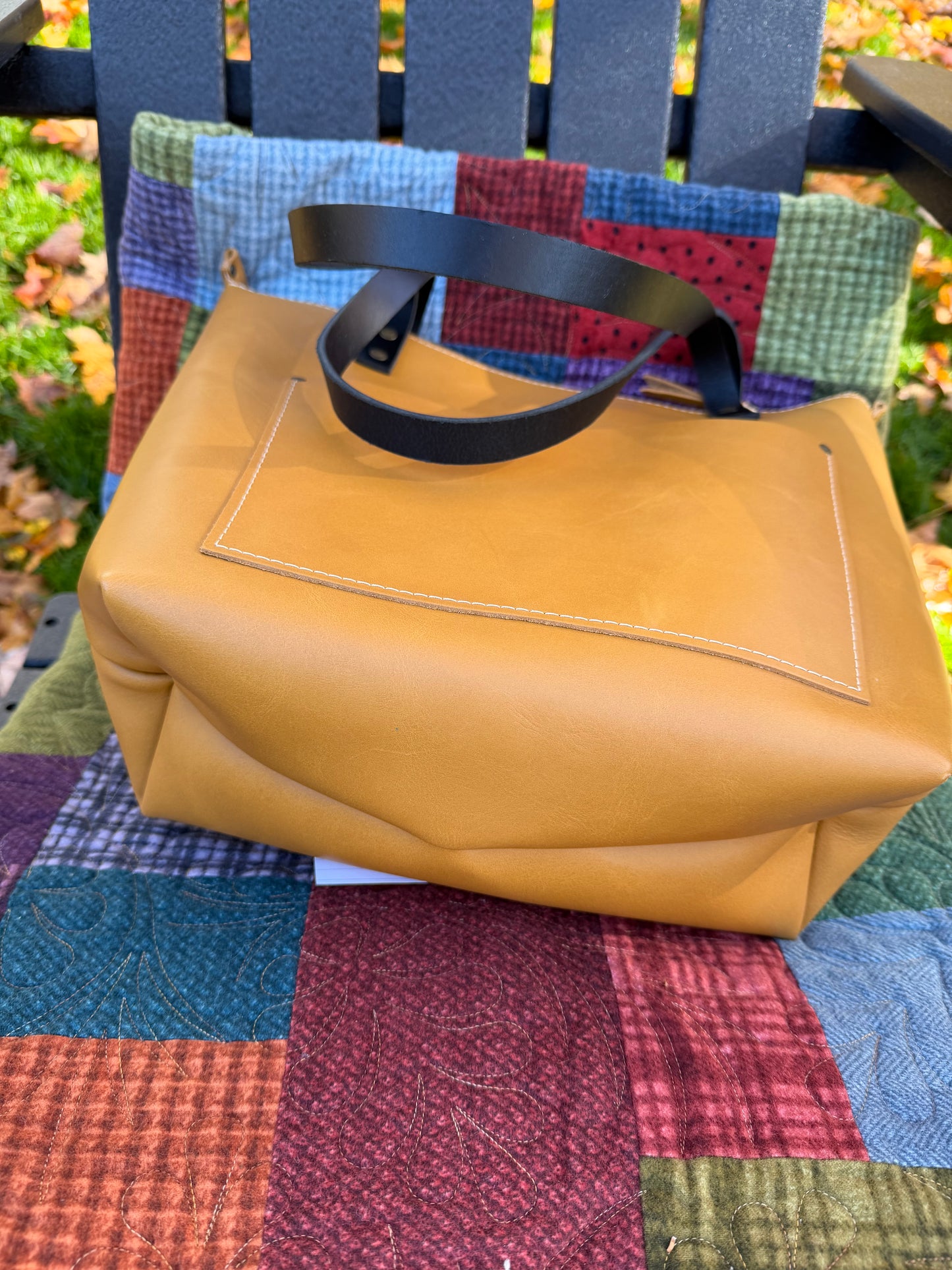 Portland Leather Goods Medium Mango Zippered Tote
