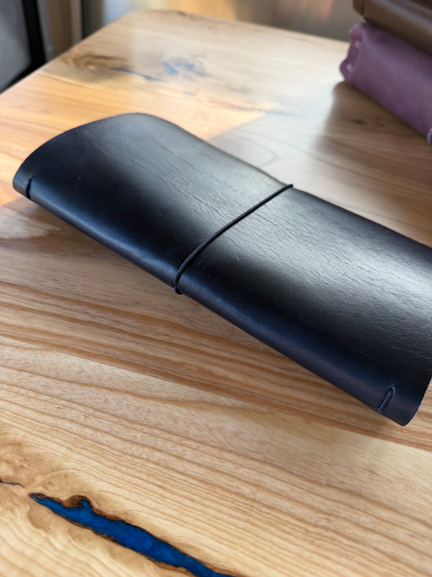 Full-grain leather TN cover for travel logs and bullet journaling