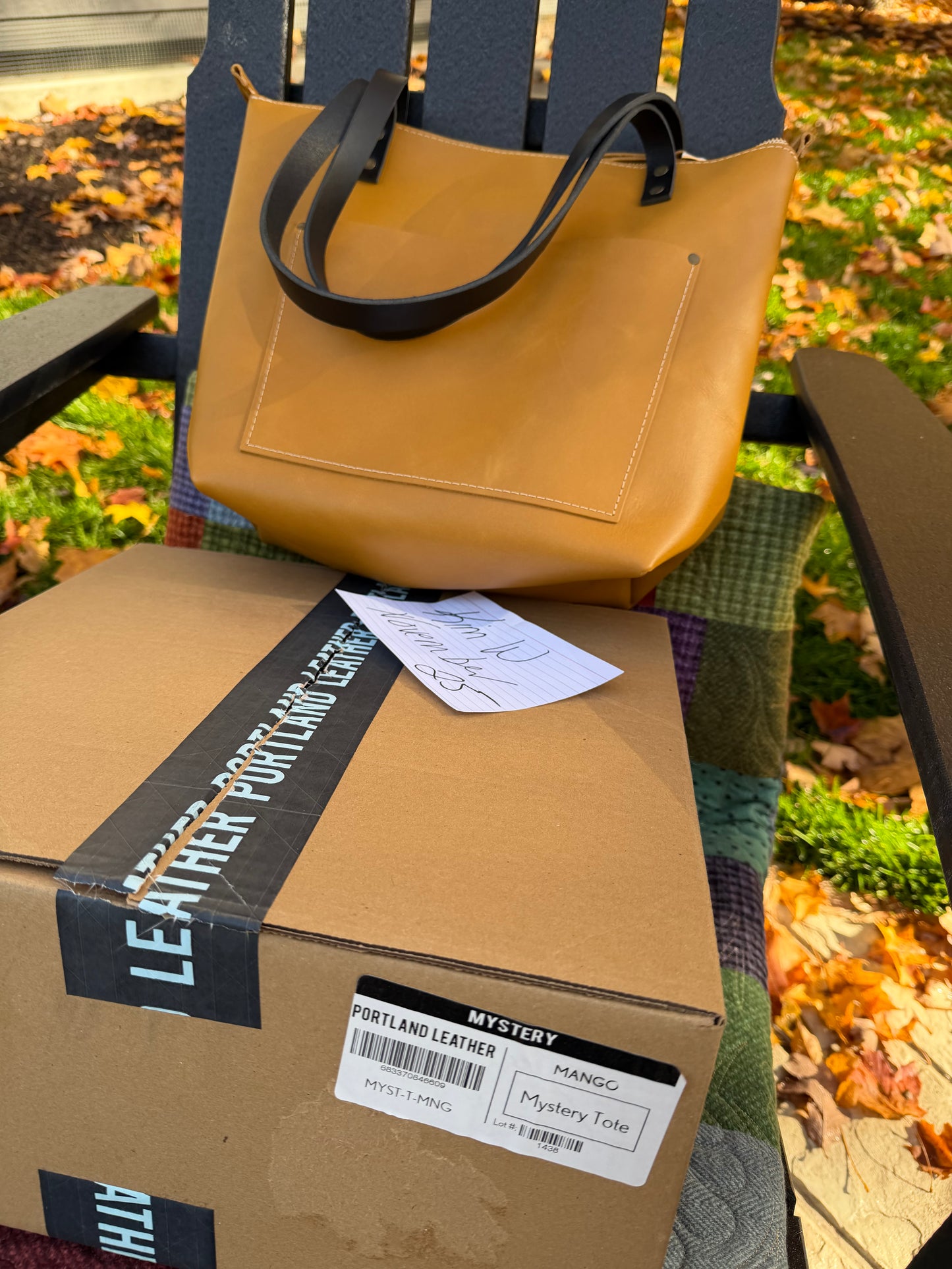 Portland Leather Goods Medium Mango Zippered Tote