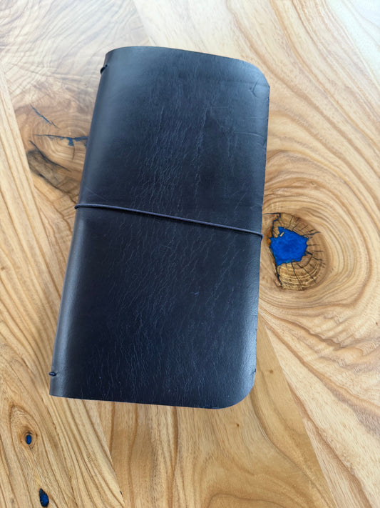 Denali Traveler’s Notebook cover in full-grain Horween Ink Washed Cavalier leather